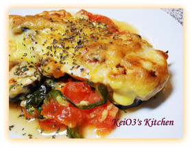 ✿トースターでチキンのピザ風✿