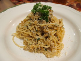 胡桃とレモンのクリームスパゲッティ