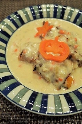 かぼちゃの豚バラ巻き☆クリーミーソース