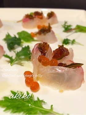 鯛の塩昆布ジュレ