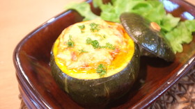 かぼちゃの肉詰めオーブン焼き