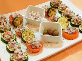 ズッキーニとオニオンクリームのオードブル