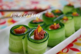 キュウリと長芋の梅和え