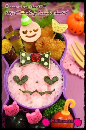 キャラ弁☆ピンクハロウィンのお弁当