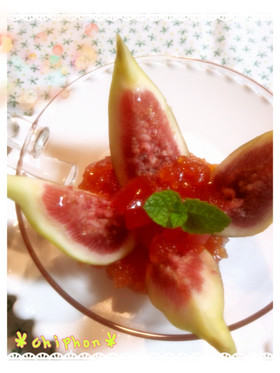 無花果＆トマトソース・ジュレのカクテル