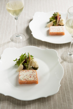 スモークサーモンと蟹の簡単テリーヌ