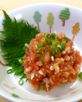 簡単！激うま！たらこと長ネギのの醤油和え