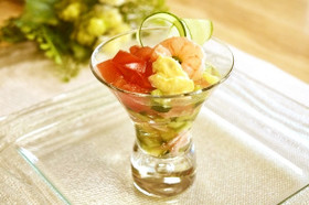 簡単前菜☆ハムときゅうりの和風ジュレ♪