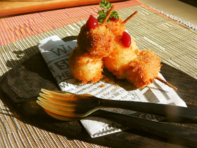 お弁当にも❤ウズラ＆ウインナー串フライ♬