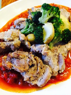 豚ヒレ肉のグリル☆トマトソース添え