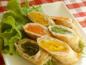 カラフル野菜の肉巻き♪お弁当にもグ〜♡