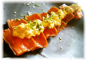 サーモン刺身で♪炙り＊和風タルタルソース