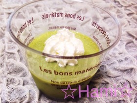 簡単！マシュマロと豆乳で抹茶ババロア♡