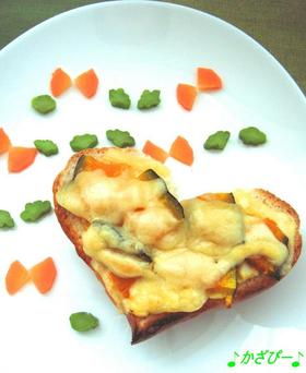 バレンタインに！ハート♡♡トースト