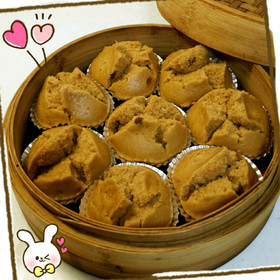 黒糖♡レーズン♡ふわもち♡蒸しパン♪