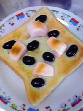 超美味しい☆黒豆マシュマロハニートースト