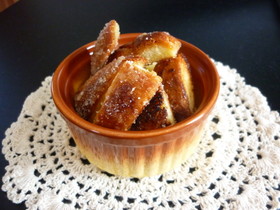 パンの耳で甘いおやつラスク♬