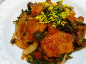 ❀サーモンと菜の花のトマトソース❀