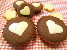 バレンタインに！♥模様のチョコマフィン