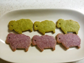 抹茶と紫芋のクッキー　