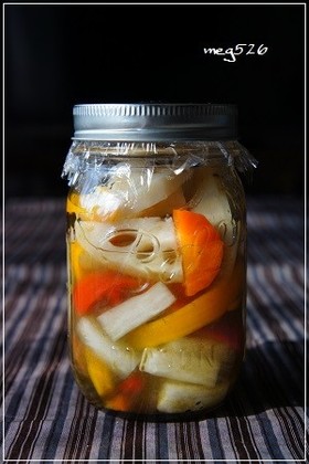 カンタン酢で♪根菜とパプリカのピクルス