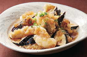 白身魚となすのみぞれかけ