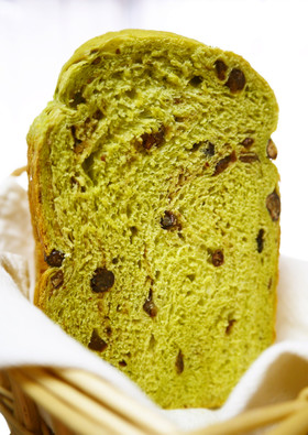 HB早焼き♪甘納豆入り★抹茶ミルク食パン