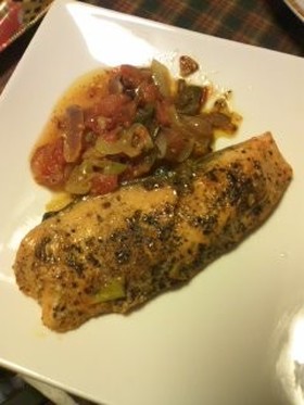 鮭のオリーブオイル蒸し焼き