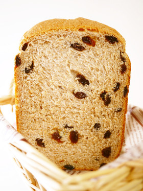 全粒粉50%！HB早焼き★レーズン食パン