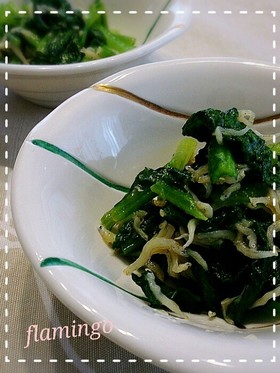 簡単な小松菜とじゃこの絡め煮