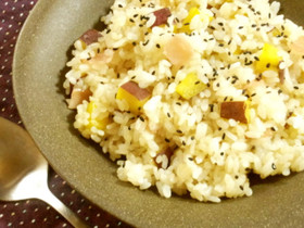 さつま芋とベーコンの旨炒めごはん