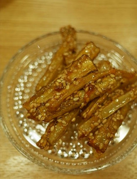 新ごぼうの甘辛揚げ