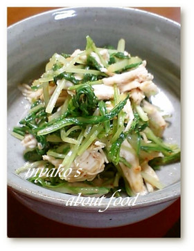 *水菜とササミの胡麻だれ和え*