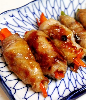 人参の豚肉巻き