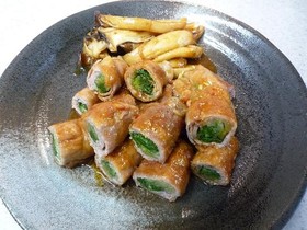 ☼水菜の豚もも巻き♪甘辛しょうゆ味
