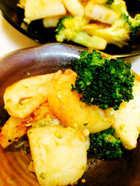 長芋とブロッコリーのオイスターバター炒め