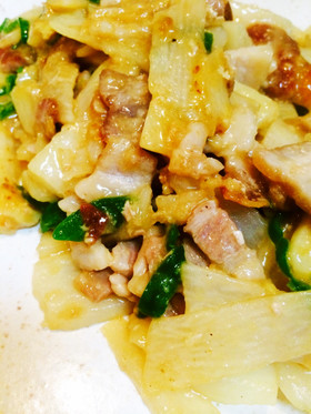 うま♪長いもと豚コマとピーマンの中華炒め