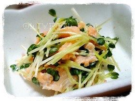 スモークサーモンとかいわれのマヨサラダ♪