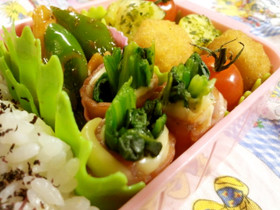 お弁当に♥ほうれん草チーズのベーコン巻き