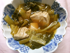 簡単 おかず マグロと 小松菜の 煮物！