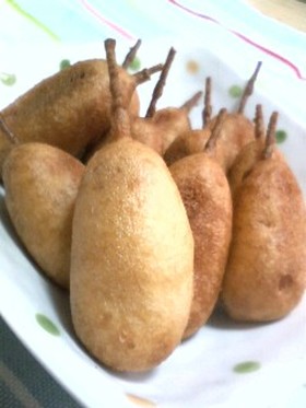 棒も食べれるよ♪簡単ミニアメリカンドッグ