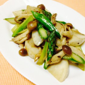 かぶ＆アスパラ アンチョビソース炒め