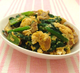 小松菜と玉子の塩炒め