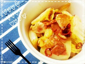 簡単副菜☆白菜ベーコンのにんにくバター。