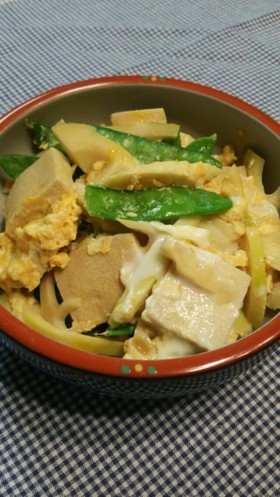 はちく筍＊絹さやの卵とじ♪