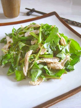 クレソンと鶏肉のレモン醤油サラダ