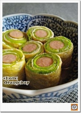 油揚げとウインナーで✽和風ロールキャベツ