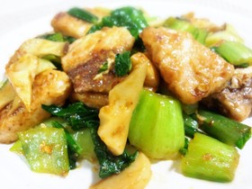 めかじきとチンゲン菜のカレー炒め