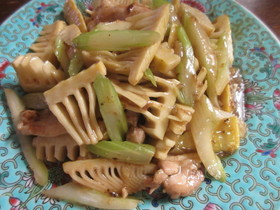 中華★タケノコ・セロリ・鶏もも炒め物