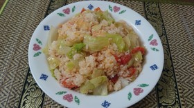 【ぐうたら】トマトとレタスのチャーハン